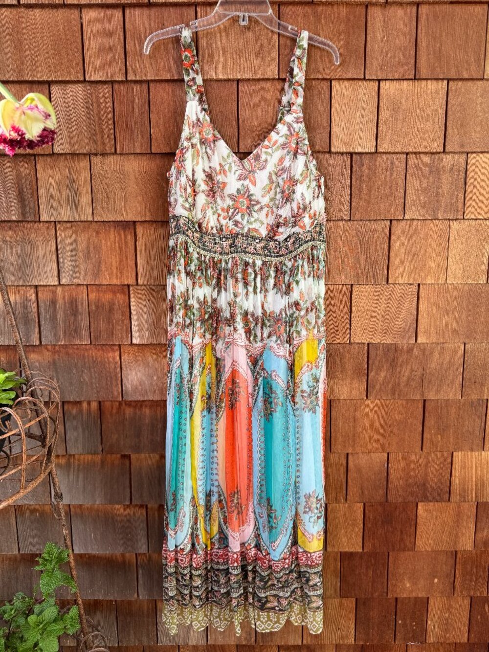 Anthropologie Virginia Floral Print Chiffon Dress Maxi Dress in Women's 16W - Picture 2 of 13